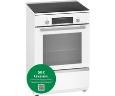 Bosch HLS79W321U Serija 6, Laisvai statoma indukcinė viryklė, Balta