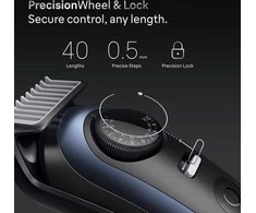 Braun BeardTrimmer 7 BT7520 Baterija 40 2 cm „Wet &amp; Dry“ Juoda, Mėlyna