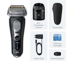 „Braun Series 9 PRO+ 9660CC Wet&amp;Dry -Pro SensoAdapt“ skustuvas su „SmartCare“ stotele, juodas