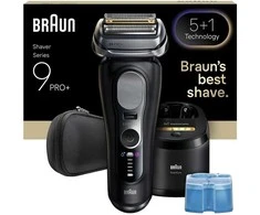 „Braun Series 9 PRO+ 9660CC Wet&amp;Dry -Pro SensoAdapt“ skustuvas su „SmartCare“ stotele, juodas