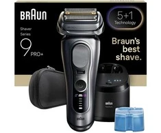 Barzdaskutė „Braun Series 9 PRO+ 9667CC Wet&amp;Dry -Pro SensoAdapt“ skustuvas su „SmartCare“ stotele, sidabrinis