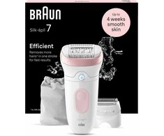Braun epiliatorius | SE7030 Silk-épil Series 7 | Veikimo laikas (maks.) 40 min. | Galios lygių skaičius 2 | Drėgnai ir sausai | Baltas/Rožinė