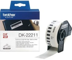 Brother DK-22211 -rullatarra, filmi, musta/valkoinen, 29 mm