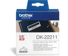 Brother DK-22211 -rullatarra, filmi, musta/valkoinen, 29 mm