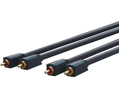 Kabelis Clicktronic RCA (Cinch) x2 - RCA (Cinch) x2 1m tamsiai mėlyna (70377)