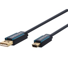 Clicktronic USB-A – miniUSB laidas, 1,8 m mėlynas (RB70127)