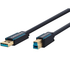 Kabelis USB Clicktronic USB-A - USB-B 3 m Mėlyna (RB70093)