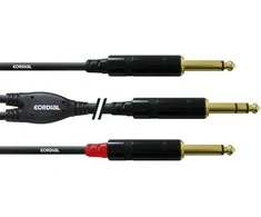 Cordial 6,3 mm - 2 x 6,3 mm garso laidas, 90 cm