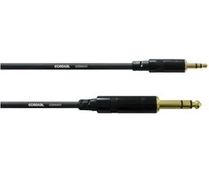 Cordial Nuoširdus 3,5 mm stereo vyriškas iki 6,3 mm stereo kištukinis garso kabelis, 3 m