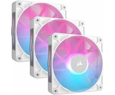 „Corsair iCUE LINK RX120 RGB“ serijos PWM ventiliatoriai, 3 vnt. pakuotėje – 120 mm, baltas