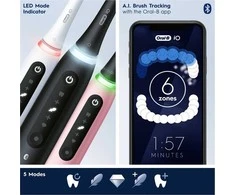Dantų šepetėlis Oral-B iO serijos 5 Duo elektriniai dantų šepetėliai – juodi ir balti
