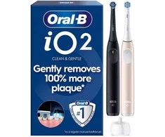 Dantų šepetėlis Oral-B Braun „Eltandborste iO2 Night Juodas/Calm Rožinė Duo“, 1 kelioninis dėklas