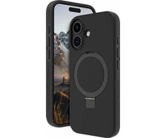 dbramante dbramante1928 Iceland Ultra D3O MS Kick - apsauginis dėklas su stovu iPhone 16, suderinamas su MagSafe (juodas)