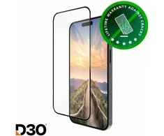 Dbramante1928 eco-shield D3O ekrano apsauga, Apple iPhone 16 Pro Max, juodi kraštai