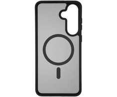 Dėklas FoneKit MagSafe-yhteensopiva Soft Touch suojakuori, Samsung Galaxy S25 FE, musta/harmaa