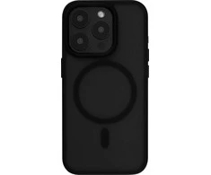 Dėklas FoneKit MagSafe-yhteensopiva Soft Touch -suojakuori, iPhone 15 Pro, musta/harmaa