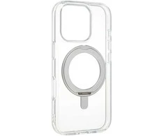 Dėklas FoneKit Premium Kickstand MagSafe-yhteensopiva suojakuori jalustalla, iPhone 16 Pro Max, läpinäkyvä