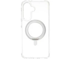 Dėklas FoneKit Premium Kickstand MagSafe-yhteensopiva suojakuori jalustalla, Samsung Galaxy A16, läpinäkyvä