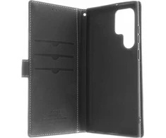 Insmat Exclusive Flip Case piniginės dėklas, Samsung Galaxy S22 Ultra 5G, juodas