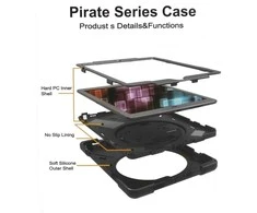 Insmat Rugged Armor apsauginis dėklas Apple iPad 10.9 (2022) planšetiniam kompiuteriui, juodas