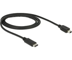 DELOCK Cable USB Type-C 2.0 male > USB 2.0 type Mini-B male 1 m juodas