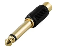 DELTACO 6,3 mm monofoninis kištukinis ir RCA moteriškas adapteris