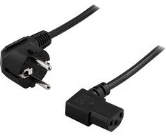 DELTACO kabelis CEE 7/7 į IEC 60320 C13 , max 250V / 10A, 5m, juodas DEL-111B