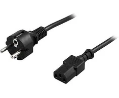 DELTACO kabelis CEE 7/7 - IEC 60320 C13 , 250V / 10A, 5m, juodas / DEL-111M