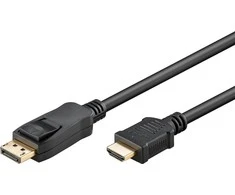 Kabelis DELTACO DisplayPort į HDMI, Ultra HD 30Hz, 0,5m, juodas / DP-3005