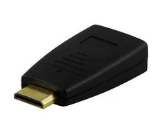 DELTACO HDMI adapteris, mini HDMI kištukas> HDMI lizdas, 19 kontaktų, paauksuotas