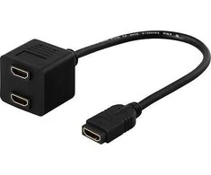 DELTACO HDMI adapteris, 1xHDMI - 2xHDMI, 19-kontaktų, juodas DELTACO / HDMI-13