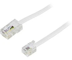 DELTACO RJ11 - RJ45 telefono kabelis, 1 m, vyriškas / vyriškas