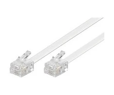 DELTACO telefono kabelis RJ11-RJ11 vyriškas / vyriškas 3m, baltas