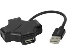 USB-A šakotuvas DELTACO, 480 Mbps, 4x USB-A, juodas / UH-737 / 1902569