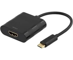 Adapteris Deltaco USB-C - HDMI, juodas