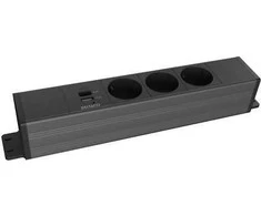 Po stalu tvirtinamas maitinimo lizdas DELTACO OFFICE, 3 lizdai, 1x21 W A+C USB, GST18 dangtelis, 1-in, 2-out / GT-1203 / 1902246