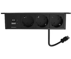 Maitinimo lizdas DELTACO OFFICE, 3 lizdai, 1x21W A+C USB krovimas, GST18 kabelio jungtis / GT-1103 / 1902244