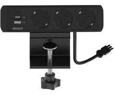 Stalinis maitinimo lizdas DELTACO OFFICE, 3 lizdai, 1x21W A+C USB krovimas, GST18 kabelio jungtis / GT-1003 / 1902241