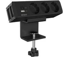 Stalinis maitinimo lizdas DELTACO OFFICE, 3 lizdai, 1x21W A+C USB krovimas, GST18 kabelio jungtis / GT-1003 / 1902241