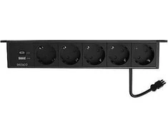 Maitinimo lizdas DELTACO OFFICE, 5 lizdai, 1x21W A+C USB krovimas, GST18 kabelio jungtis / GT-1105 / 1902245