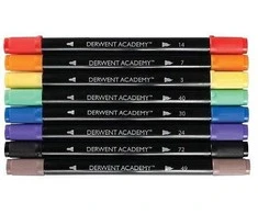 Derwent Academy dvipusis flomasteris, 8 vnt