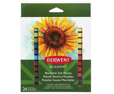 Pastelai - Derwent - 98216 - 24 vnt. rinkinys - Apskaičiuotos spalvos - Švelnūs ir maišomi