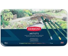 Derwent Artist kreidelių asortimentas, 72 rašikliai