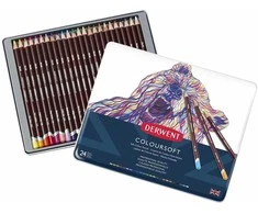 Derwent Colorsoft spalvotų pieštukų asortimentas, 24 rašikliai