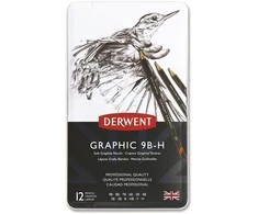 Linex Derwent – grafiniai minkšti pieštukai (12 skardų)