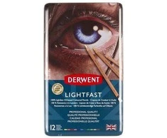 Derwent Lightfast kreidelių asortimentas 12 vnt