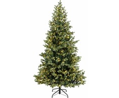 Everlands Geneva fir aidonnäköinen joulukuusi retrotyylisillä led-valoilla, 180 cm