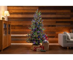 Everlands Geneva fir aidonnäköinen joulukuusi retrotyylisillä led-valoilla, 180 cm
