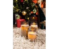 Enne Interior Prieš sezonus Lumina LED žvakės 3 komplektų, rūkyto stiklo, 10 / 12,5 / 15 cm