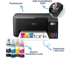 Spausdintuvas Epson EcoTank ET-2862, Inkjet, Spalvotas spausdinimas, 5760 x 1440 DPI, A4, Direct spausdinimas, Juodas